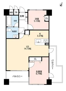 クレアウォーターマーク【12階】の間取り