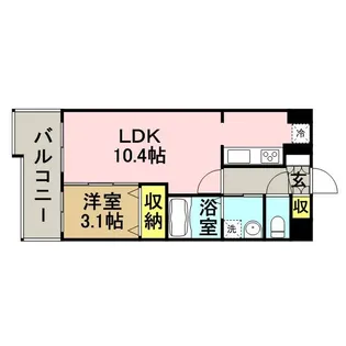レジディア博多東(旧 ベルファース博多東)【4階】の間取り