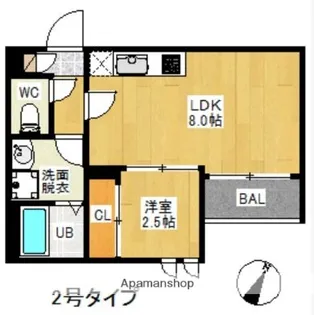 REGALEST GIGLIO吉塚【1階】の間取り
