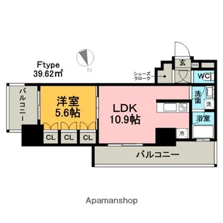 RJRプレシア吉塚駅前【8階】の間取り
