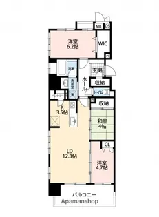 アメックス博多県庁前【9階】の間取り