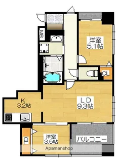 アメックス博多県庁前【3階】の間取り
