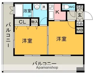 エンクレスト中呉服【14階】の間取り