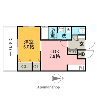 レジディア博多Ⅱ【8階】の間取り