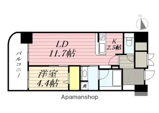 ウェルブライト博多ステーション 住居【9階】の間取り