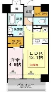 ウェルブライト博多ステーション 住居【10階】の間取り