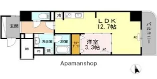 ウェルブライト博多ステーション 住居【6階】の間取り