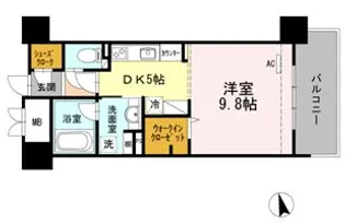 1DKの間取り画像