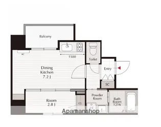 福岡県福岡市中央区荒戸2丁目【マンション】の間取り