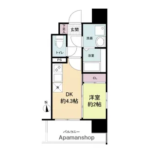 福岡県福岡市中央区港2丁目【マンション】の間取り