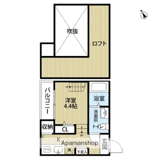福岡県福岡市東区御島崎2丁目【アパート】の間取り