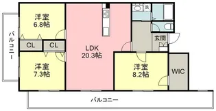 フロスタ—香椎【3階】の間取り