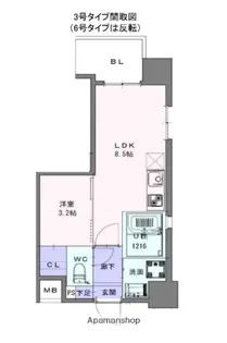 福岡県福岡市中央区舞鶴1丁目【マンション】の間取り