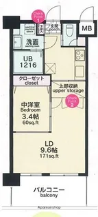 CLUB ORIENT BLD NO.82 EMPRESS【9階】の間取り