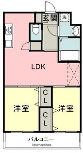 2LDKの間取り画像