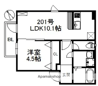 グランヒル箱崎【2階】の間取り