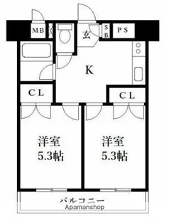 キャンパスシティ箱崎【5階】の間取り
