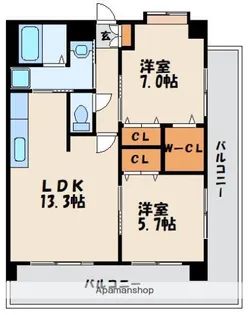 ツインリバーマーレ【7階】の間取り