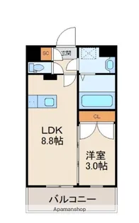 レジデンス百年橋リバーサイド【2階】の間取り