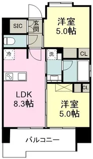 1DKの間取り画像