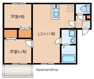 2LDKの間取り画像