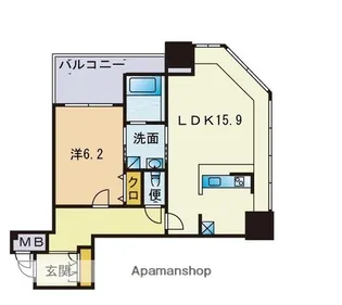 福岡県福岡市中央区港1丁目【マンション】の間取り