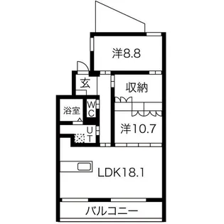 ラクレイス西新レジデンシャルタワー【4階】の間取り
