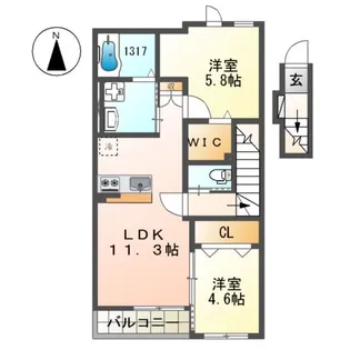 ルリアン(LE LIEN)【2階】の間取り