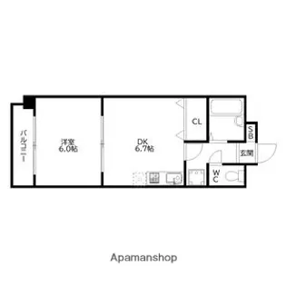 福岡県福岡市中央区荒戸1丁目【マンション】の間取り
