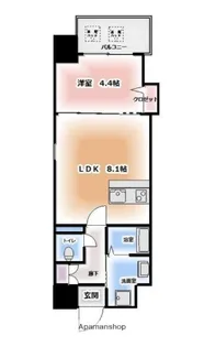 福岡県福岡市中央区長浜1丁目【マンション】の間取り