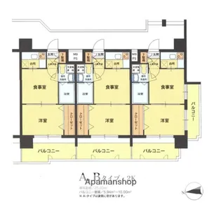 福岡県福岡市中央区大手門1丁目【マンション】の間取り
