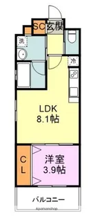 フェリシア香椎デュクス【2階】の間取り