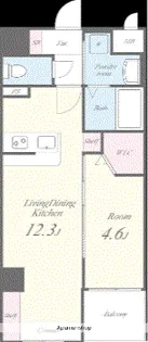 ル パルテール 大濠【7階】の間取り