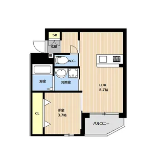 LIBTH箱崎南【0404号室】の間取り