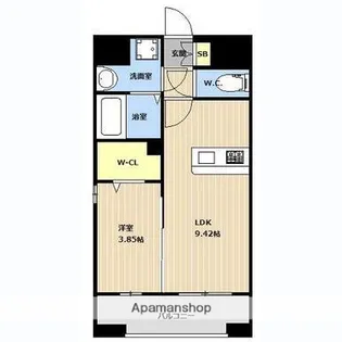 福岡県福岡市中央区薬院2丁目【マンション】の間取り