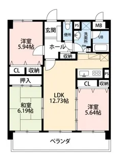 福岡県糟屋郡粕屋町大字柚須【マンション】の間取り