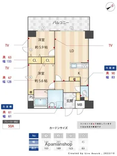 レクサスガーデン箱崎タワーズWEST【6階】の間取り