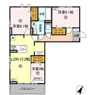 メゾン・ド・K's【2階】の間取り