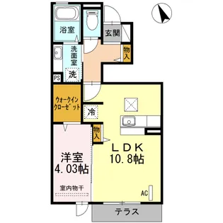 D-room花畑【1階】の間取り