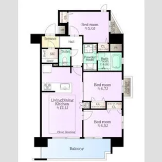 福岡県福岡市中央区今川2丁目【マンション】の間取り
