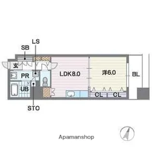 福岡県福岡市中央区大名2丁目【マンション】の間取り