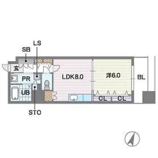 福岡県福岡市中央区大名2丁目【マンション】の間取り