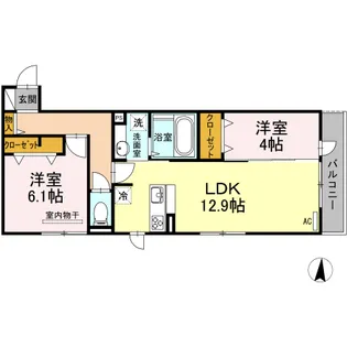 DーROOM原町【2階】の間取り