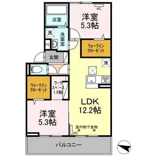 ジャルダン【3階】の間取り