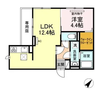 1LDKの間取り画像