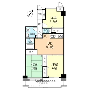 福岡県福岡市南区大楠3丁目【マンション】の間取り