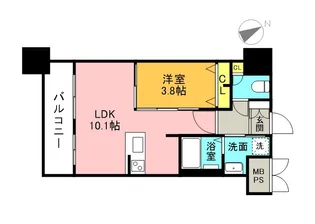 エンクレスト博多EXCEED【8階】の間取り