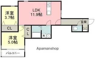アビリタNOB博多駅東グランデ【2階】の間取り