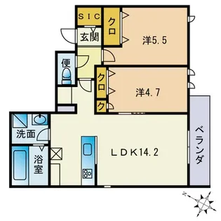 ISOLA板付【3階】の間取り