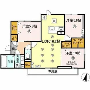 D-ROOM grace(グラース)【1階】の間取り